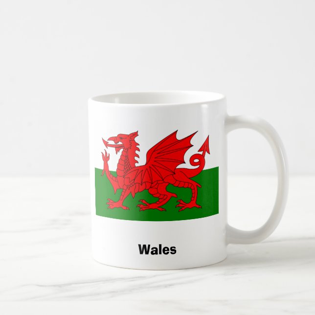 Flagge der Wales-Kaffee-Tasse Kaffeetasse (Rechts)