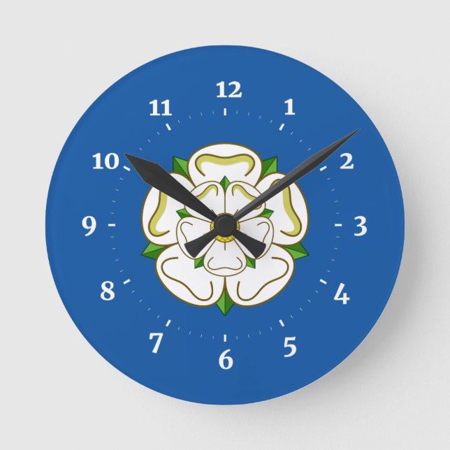 Flagge der Wall-Uhr am Yorkshire-Platz Runde Wanduhr (Vorderseite)