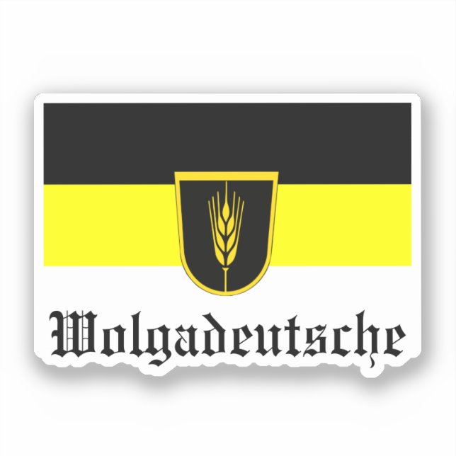 Flagge der Wolgadeutschen (schwarz/gelb/weiß) Aufkleber (Vorderseite)