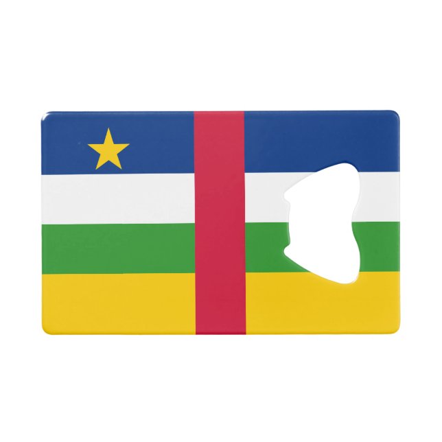 Flagge der Zentralafrikanischen Republik Geldbeutel Flaschenöffner (Vorderseite (Horizontal))