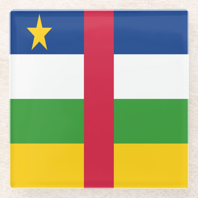 Flagge der Zentralafrikanischen Republik Glasuntersetzer (Vorderseite)