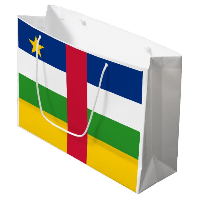 Flagge der Zentralafrikanischen Republik Große Geschenktüte (Vorderseite Schrägansicht)