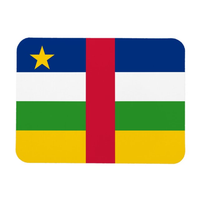 Flagge der Zentralafrikanischen Republik Magnet (Horizontal)