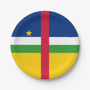 Flagge der Zentralafrikanischen Republik Pappteller
