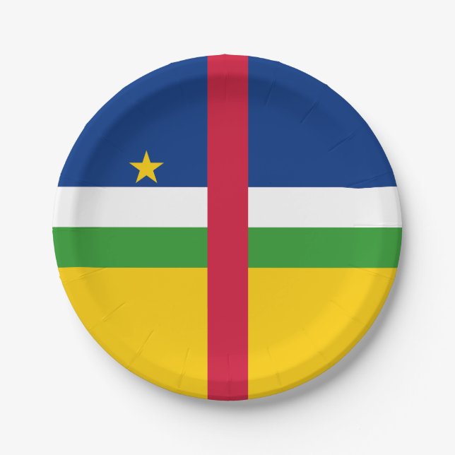 Flagge der Zentralafrikanischen Republik Pappteller (Vorderseite)