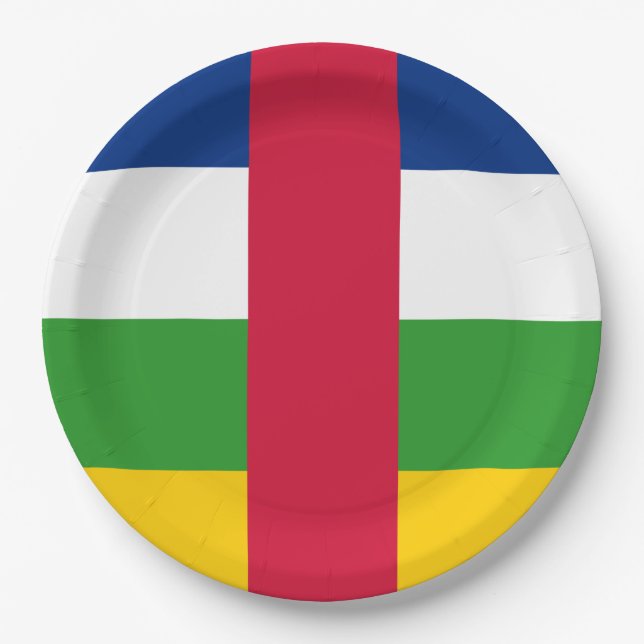 Flagge der Zentralafrikanischen Republik Pappteller (Vorderseite)