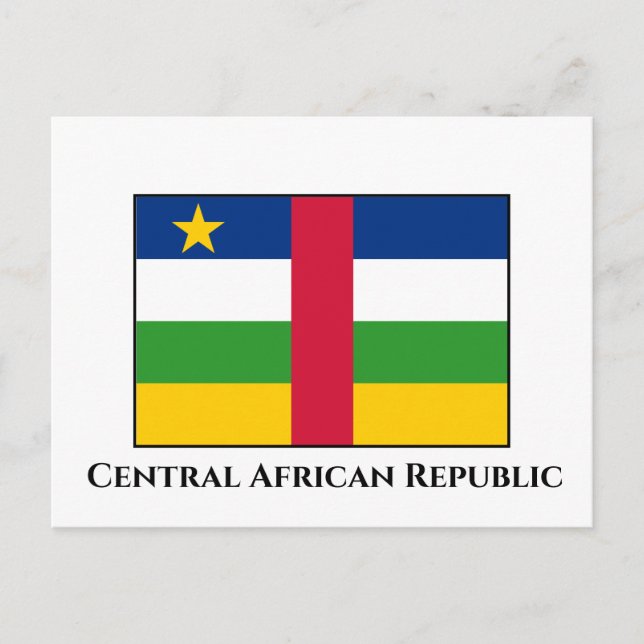 Flagge der Zentralafrikanischen Republik Postkarte (Vorderseite)