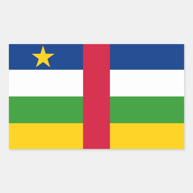 Flagge der Zentralafrikanischen Republik Rechteckiger Aufkleber (Vorderseite)