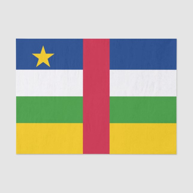 Flagge der Zentralafrikanischen Republik Seidenpapier (Vorderseite)