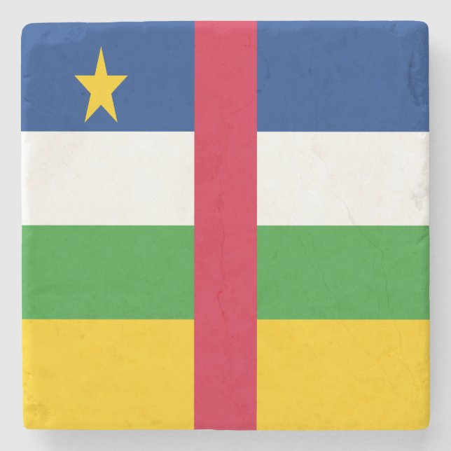 Flagge der Zentralafrikanischen Republik Steinuntersetzer (Vorderseite)