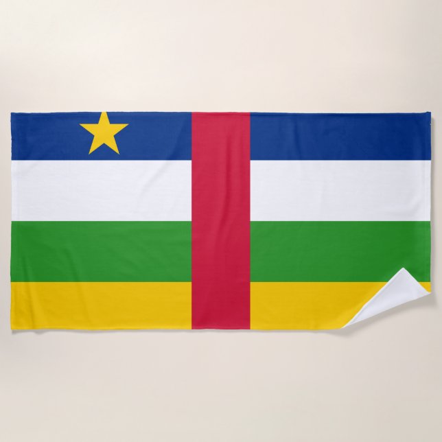 Flagge der Zentralafrikanischen Republik Strandtuch (Vorderseite)