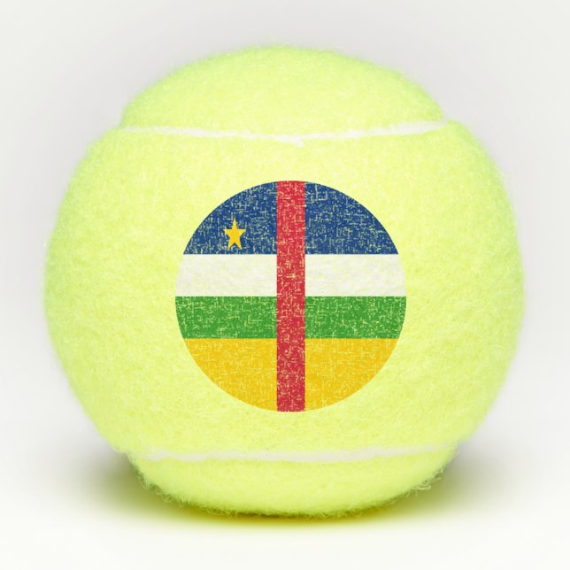 Flagge der Zentralafrikanischen Republik Tennisbälle (Vorderseite)