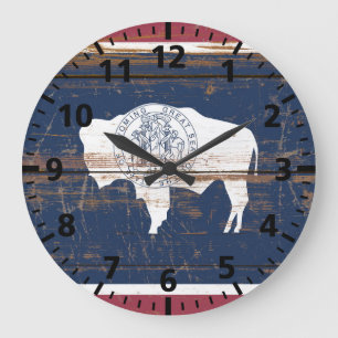 Flagge des alten Holzblasenstaates Große Wanduhr