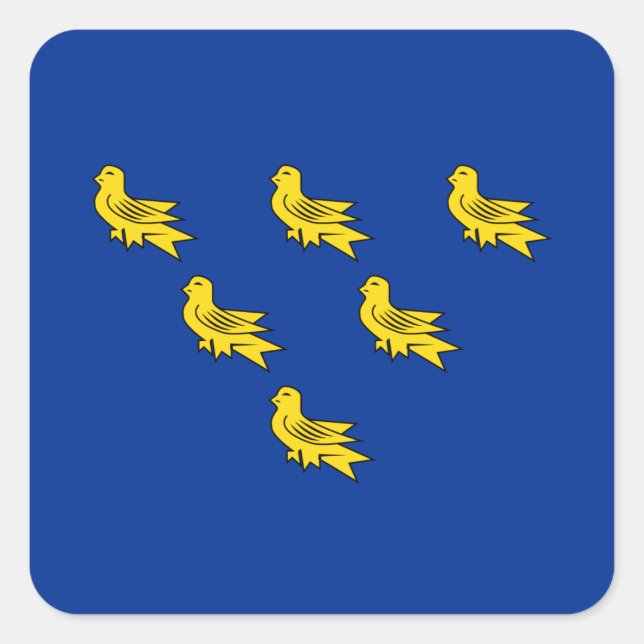 Flagge des Aufklebers des Sussex Square Quadratischer Aufkleber (Vorderseite)