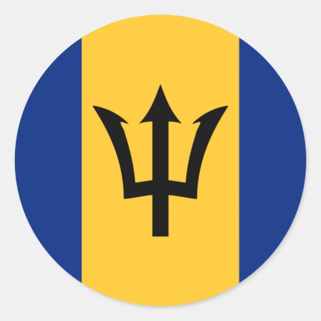 Flagge des Barbados-Aufklebers Runder Aufkleber (Vorderseite)