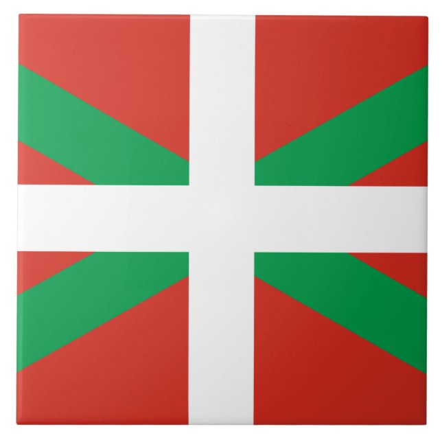 Flagge des Baskenlandes Fliese (Vorderseite)