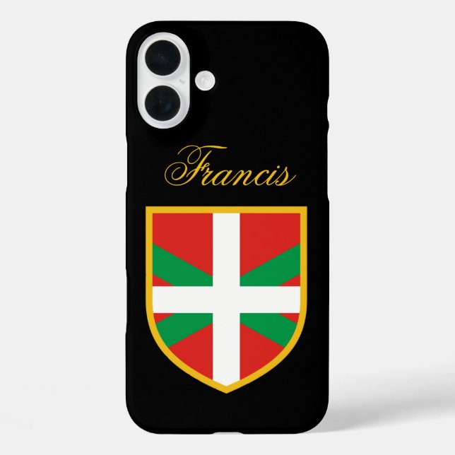 Flagge des Baskenlandes iPhone 16 Plus Hülle (Rückseite)