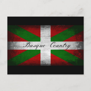 Flagge des Baskenlandes mit Distressed-Effekt Postkarte
