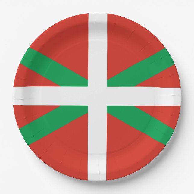 Flagge des Baskenlandes Pappteller (Vorderseite)