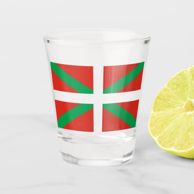 Flagge des Baskenlandes Schnapsglas (Vorderseite)