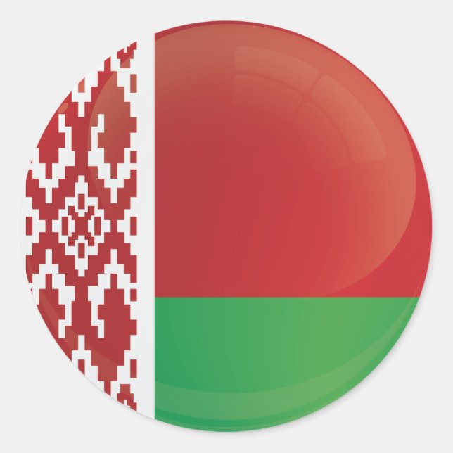 Flagge des Belarus-Runden Symbols Runder Aufkleber (Vorderseite)