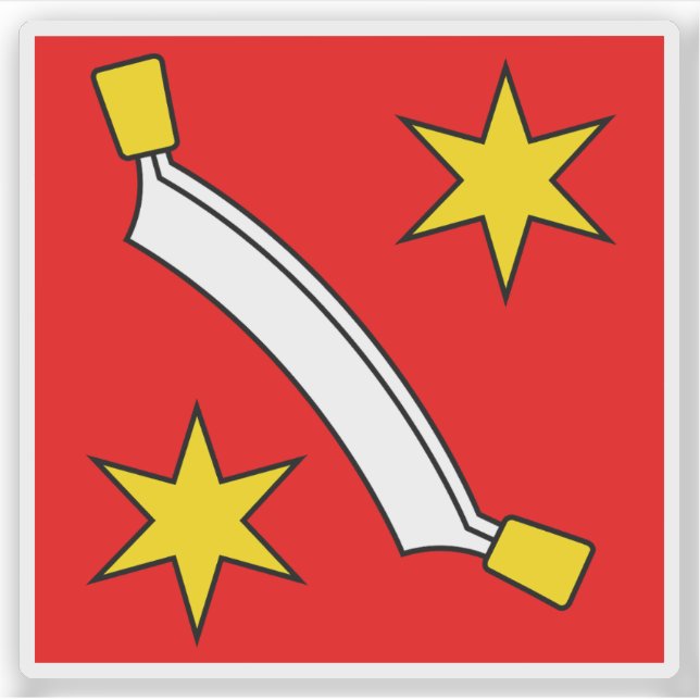Flagge des Bezirks Bern-Mittelland, Schweiz Aufkleber (Vorderseite)