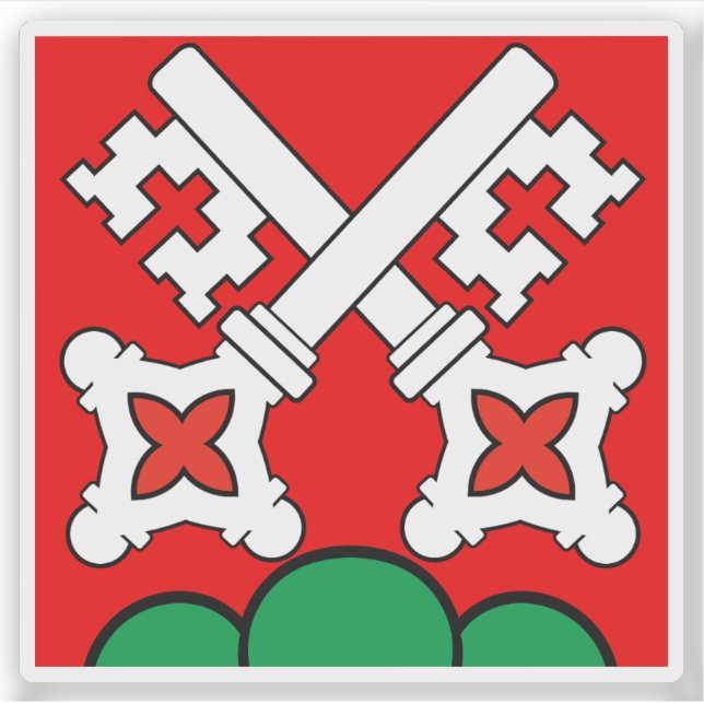 Flagge des Bezirks La Neuveville, Schweiz Aufkleber (Vorderseite)