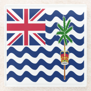 Flagge des Britischen Territoriums im Indischen Oz Glasuntersetzer