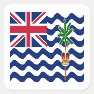 Flagge des Britischen Territoriums im Indischen Oz Quadratischer Aufkleber