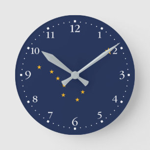 Flagge des Bundesstaates Alaska Runde Wanduhr