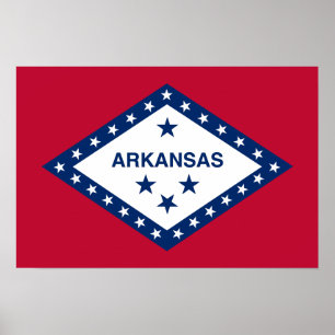 Flagge des Bundesstaates Arkansas Poster