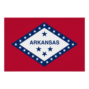 Flagge des Bundesstaates Arkansas Poster