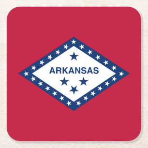 Flagge des Bundesstaates Arkansas Rechteckiger Pappuntersetzer