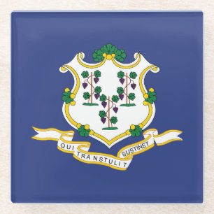 Flagge des Bundesstaates Connecticut Glasuntersetzer
