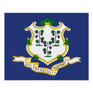Flagge des Bundesstaates Connecticut Poster