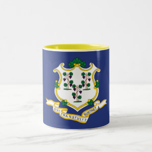Flagge des Bundesstaates Connecticut Zweifarbige Tasse