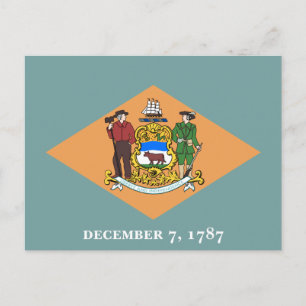 Flagge des Bundesstaates Delaware Postkarte