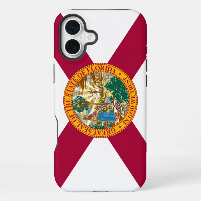 Flagge des Bundesstaates Florida iPhone 16 Plus Hülle (Rückseite)