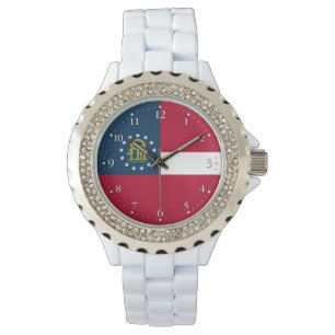 Flagge des Bundesstaates Georgia Armbanduhr