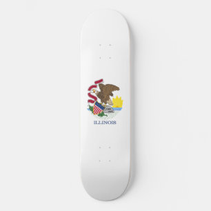 Flagge des Bundesstaates Illinois Skateboard