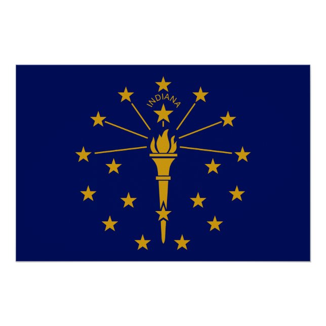 Flagge des Bundesstaates Indiana Poster (Vorderseite)