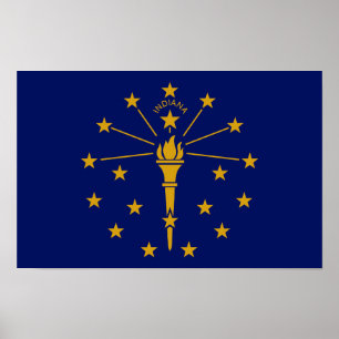 Flagge des Bundesstaates Indiana Poster