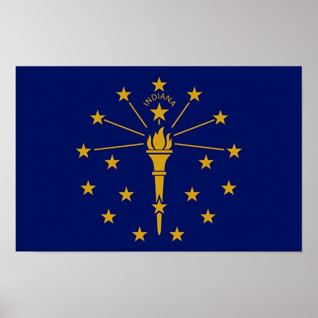 Flagge des Bundesstaates Indiana Poster (Vorne)