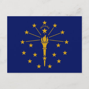 Flagge des Bundesstaates Indiana Postkarte