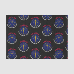 FLAGGE DES BUNDESSTAATES INDIANA SEIDENPAPIER