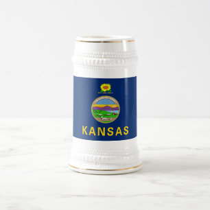 Flagge des Bundesstaates Kansas Bierglas