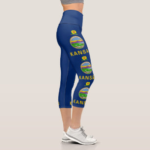 Flagge des Bundesstaates Kansas Capri Leggings