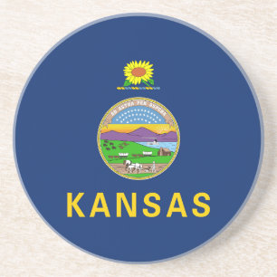 Flagge des Bundesstaates Kansas Getränkeuntersetzer