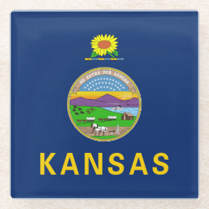 Flagge des Bundesstaates Kansas Glasuntersetzer
