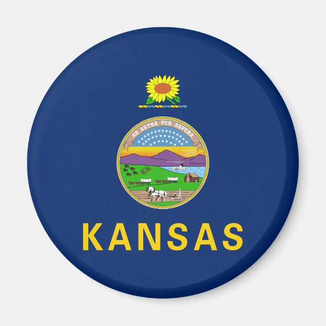 Flagge des Bundesstaates Kansas Magnet (Vorne)